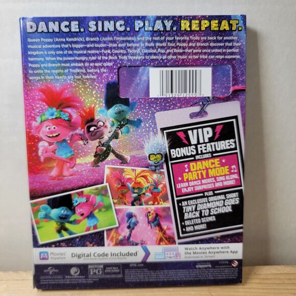 BLU-RAY/DVD Trolls World Tour w/ dust cover - Picture 4 of 4